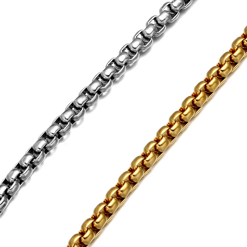 Панк Стиль Мужская мода ювелирные изделия шириной 3 мм труба квадратного сечения