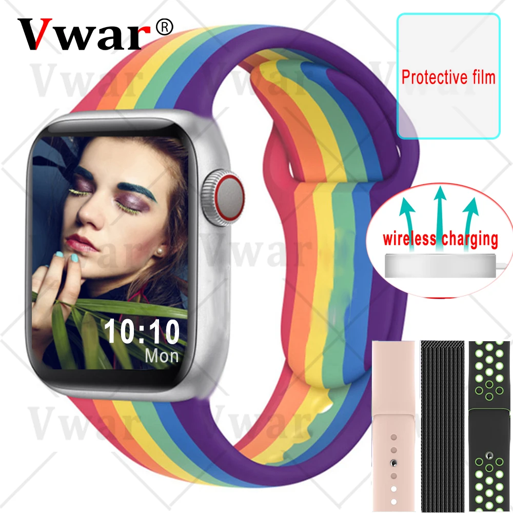 Vwar IWO W46 часы 6 44 мм SmartWatch 1 75 дюймов бесконечное Экран сердечного ритма Температура