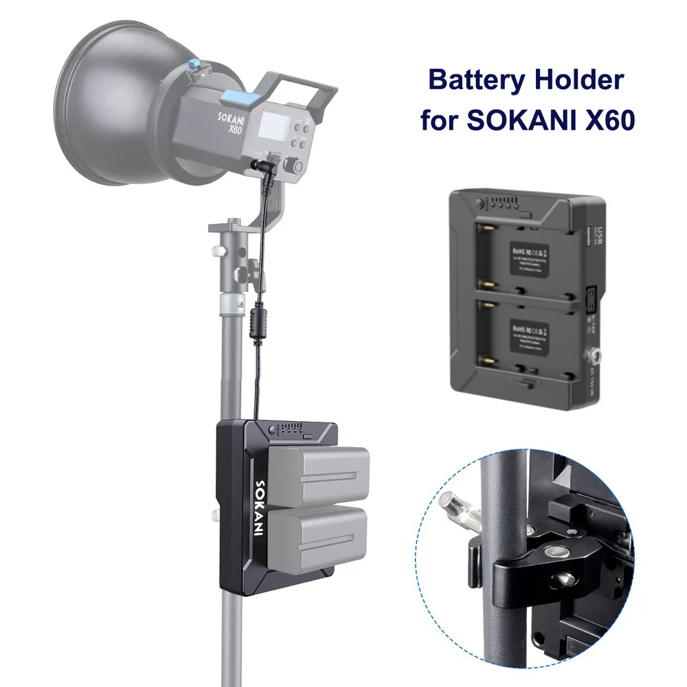 Держатель аккумулятора пластина крепление для SOKANI X60 RGB V2 фотографисветильник |