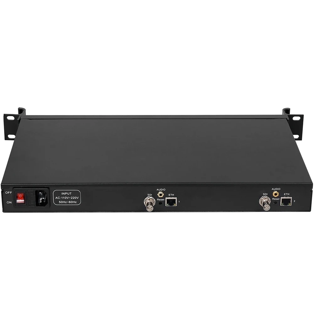 1U стойка 2 канальный светодиодный IP видеокодер HD 3G SDI к RTSP RTMP HLS RTMPS UDP ONVIF H.264