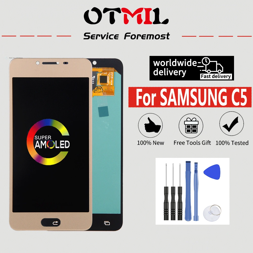 OTMIL 5 2 &quotAMOLED для SAMSUNG Galaxy C5 жк дисплей сенсорный экран дигитайзер полная сборка