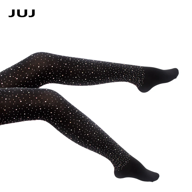 2021 Sexy Women Plus Size Rhinestone Tights 100DEN Stretchy Bling Crystal AB Autumn Winter Diamond Thick High Quality Pantyhose