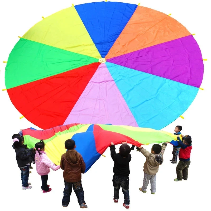 

2 м/3 м/4 м/6 м диаметр открытый Радужный зонтик парашют игрушка прыгающий мешок Ballute играть в командную игру игрушка для детей Забавный подаро...