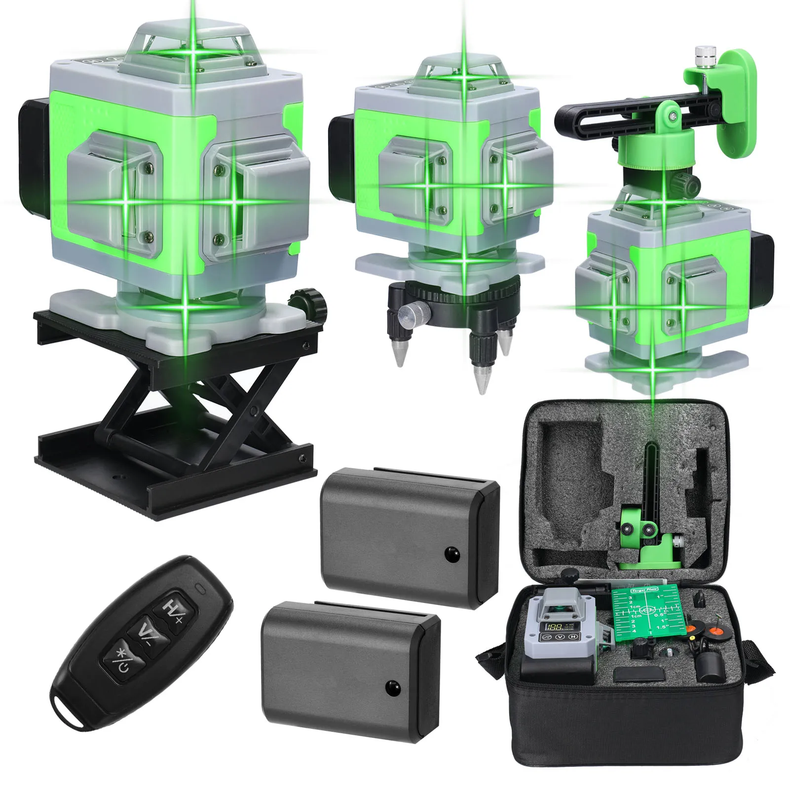 

16 Lines 4D Laser Level 3° Self-leveling Vertical Horizontal Oblique Line with Target Board for Indoors and Outdoors