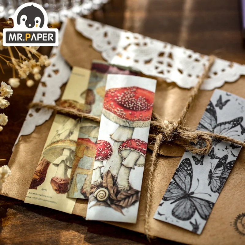 Mr.Paper 4 Design Old Things Collection Series Douben Creative Hand Account DIY Collage Decoration Material Stickers | Канцтовары для