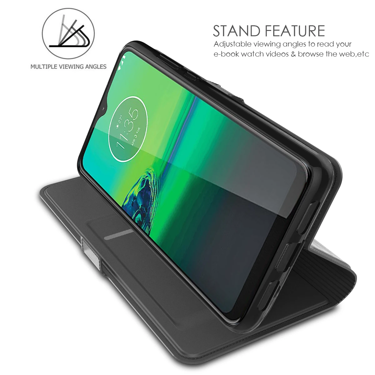 Кожаный чехол-книжка для Motorola Moto G8 Plus с держателем карт и магнитной пряжкой для Moto G8 Play/One Macro