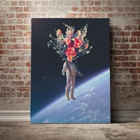 canvas painting print flowers astronauts modern nordic home decor creative planet landscape poster modular picture living decor