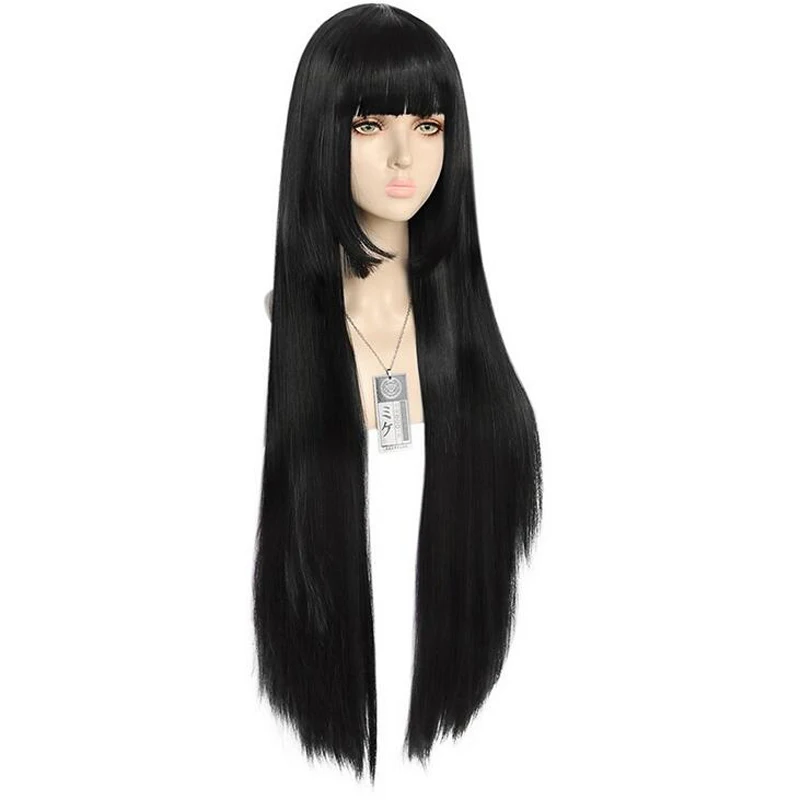 Парик для косплея Kakegurui Yumeko Jabami 100 см черные прямые термостойкие синтетические