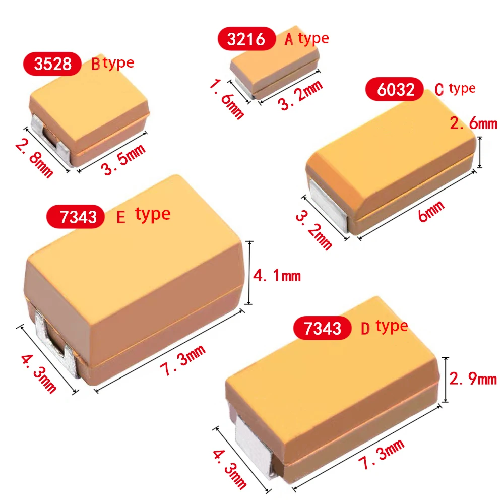 10 шт. A/B/C/D чехол танталовый конденсатор с алюминиевой крышкой 6V 10V 16V алюминиевая