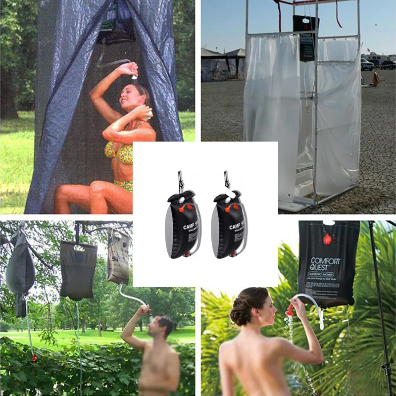 

Solar bath water bag large capacity hook design with nozzle and hose is necessary for outdoor camping solar heating practical