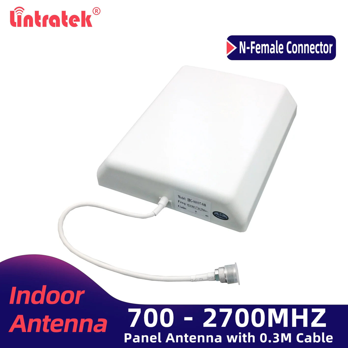 Внутренняя панельная антенна Lintratek 2G 3G 4G lte внутренняя и наружная 700 2700 для