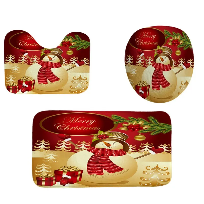 

Симпатичная креативная Рождественская Праздничная износостойкая плотная Водонепроницаемая занавеска для душа в ванную комнату из полиэс...