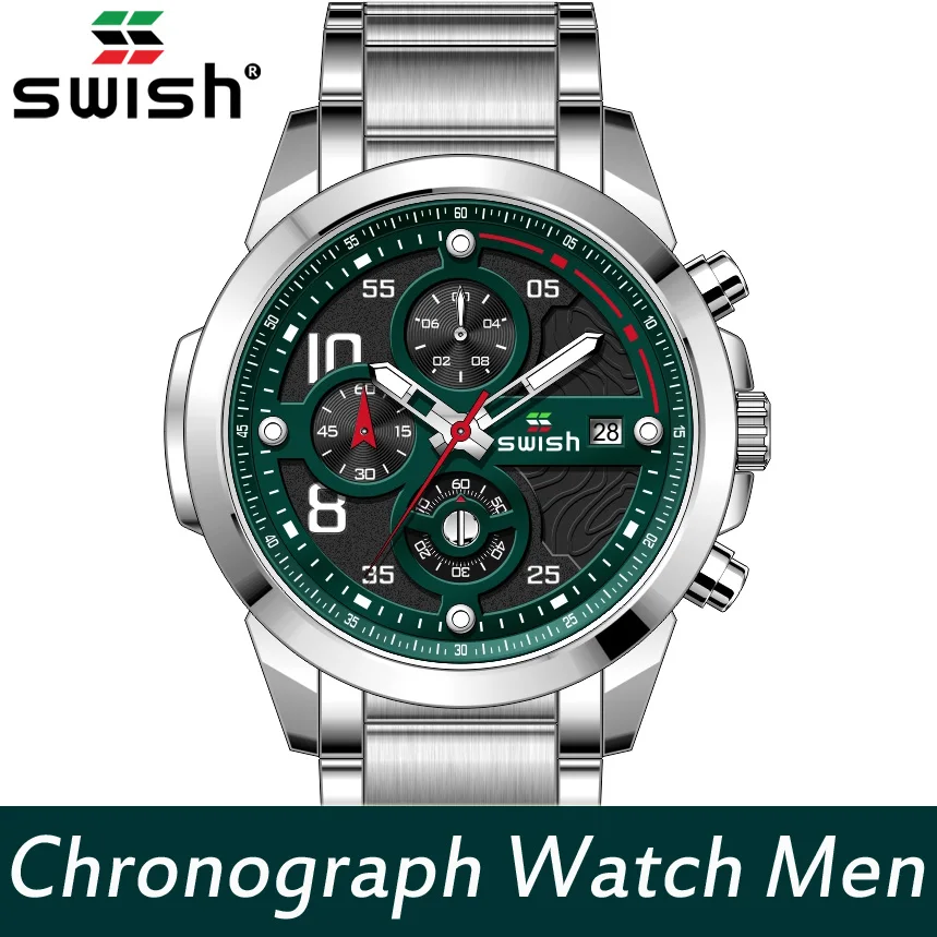 SWISH мужские военные часы повседневные брендовые кварцевые из нержавеющей стали