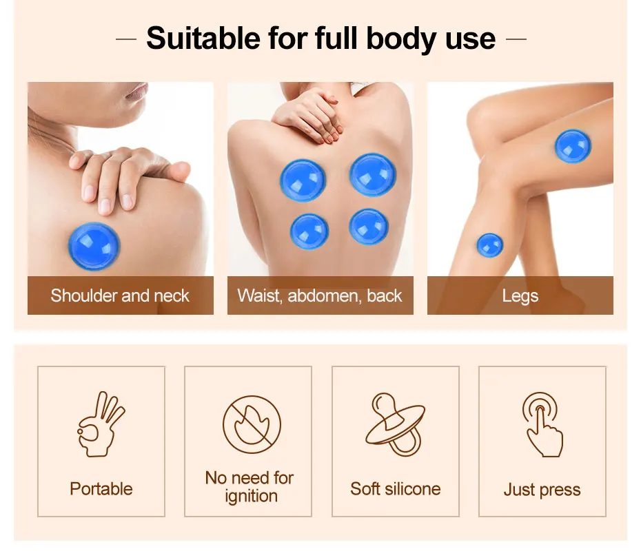 12 шт. силиконовые банки для массажа всего тела|Лечение с помощью медицинских