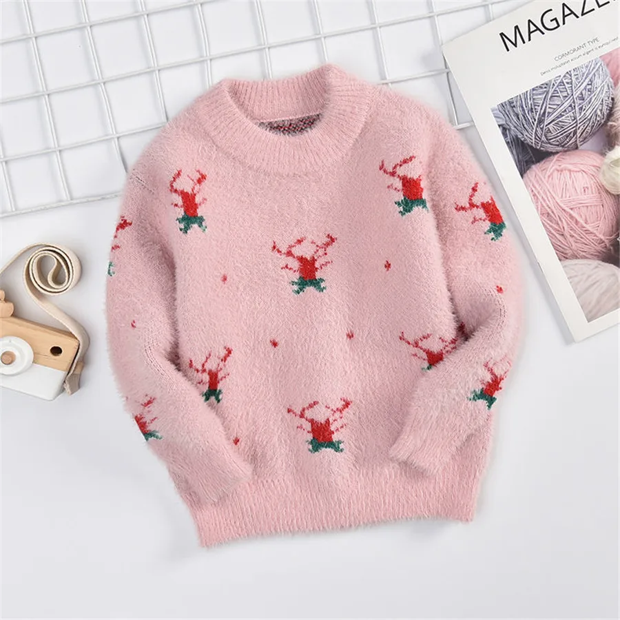 

Christmas Clothes Baby Boys Girls Sweater Child Pullover Sweater Kids Autumn Winter Bottoming Clothing familymatch Knit Clothes