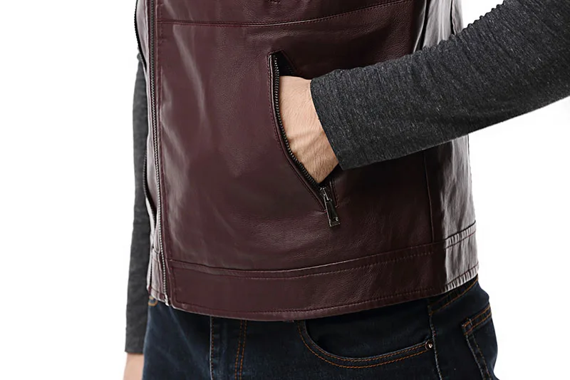 Зимний кожаный флисовый Байкерский жилет для мотоциклистов мужской скрытый с
