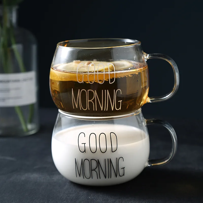 380 мл креативные кофейные кружки с ручкой стеклянная чайная чашка посуда для