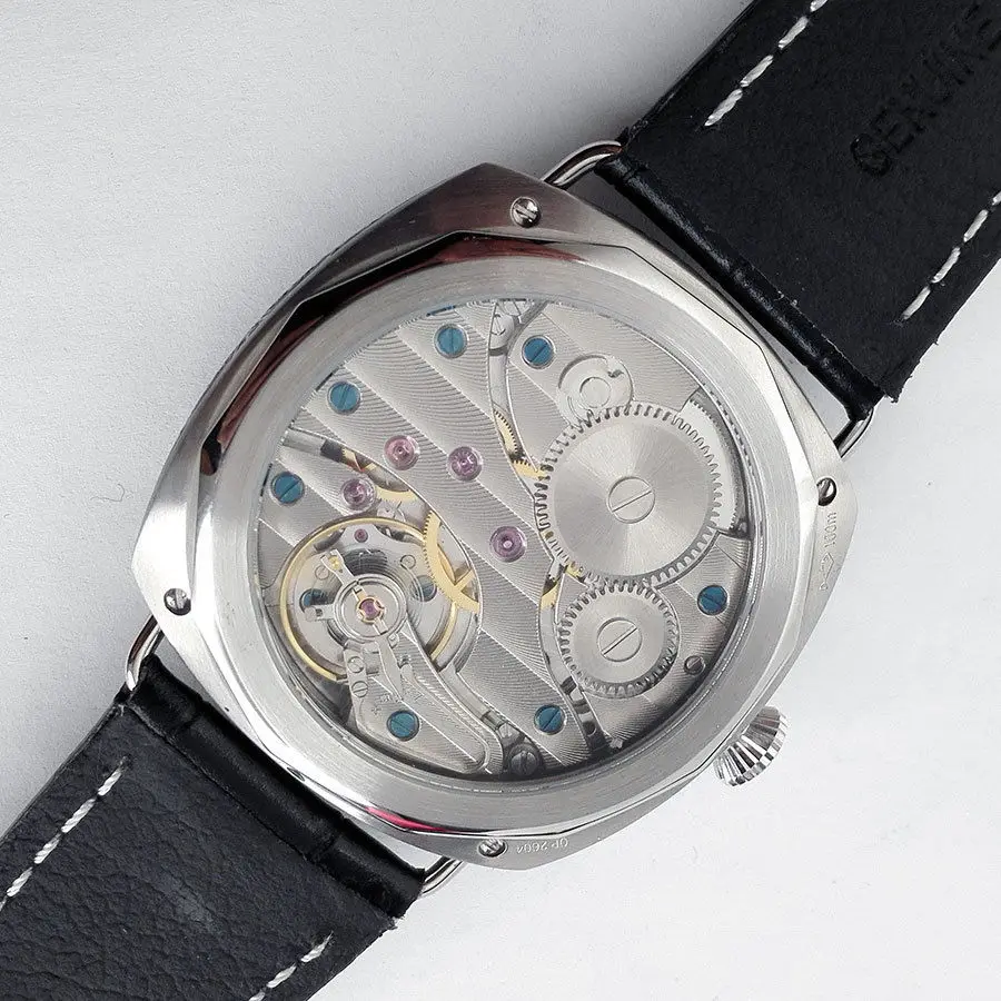 Ручные часы parnis 47 мм механизм чайки черный циферблат резьба по дереву военные