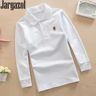 Осенняя рубашка-поло для мальчиков, с длинным рукавом, с вышивкой