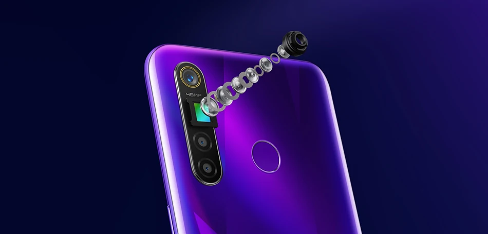 DHL Быстрая сотовый телефон Oppo Realme Q Snapdragon 712 Android 9,0 6," полный экран МП 5 камер 8 Гб ram 128B rom