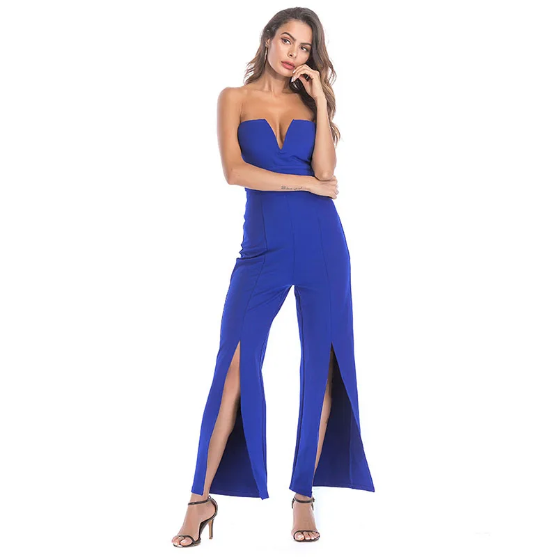 Летние женские комбинезоны с открытыми плечами облегающие Комбинезоны для