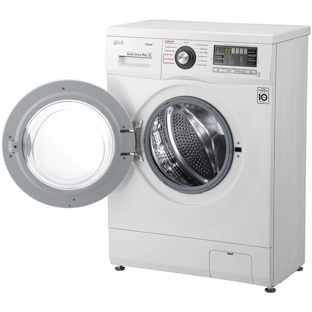 Washing machines LG F1096SDS3 Freestanding inverter front loading 4 kg electronic LED Display Clothes horse Garment steamer Iron Steam generator