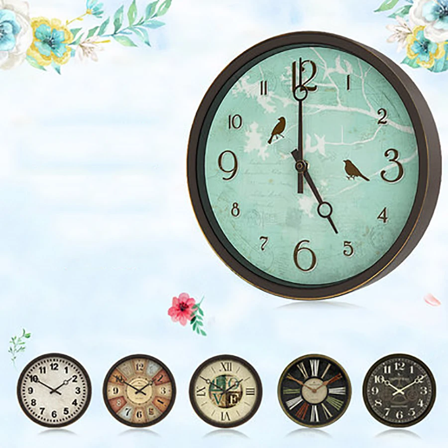 Скандинавские Ретро бесшумные настенные часы домашний декор для спальни