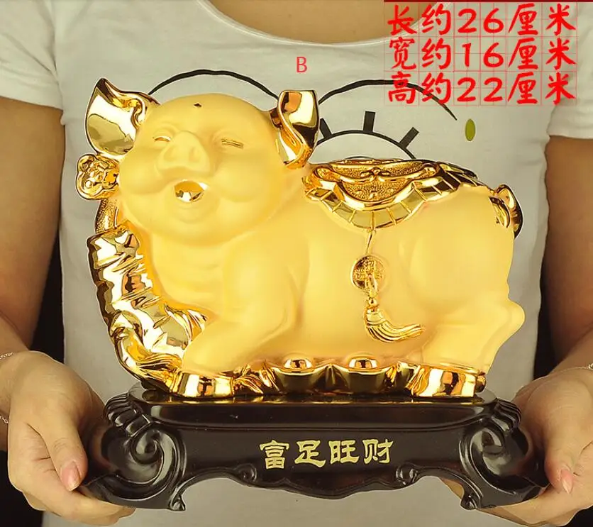Полимерный Зодиак золотой свинья счастливая фэн-шуй украшение для дома гостиной