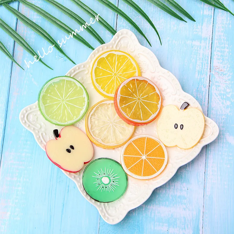 

1 шт. Slime декоративными украшениями, Большой фрукты ломтик клейкие аксессуары бусы расходные материалы для изготовления со шнурком мешок дл...