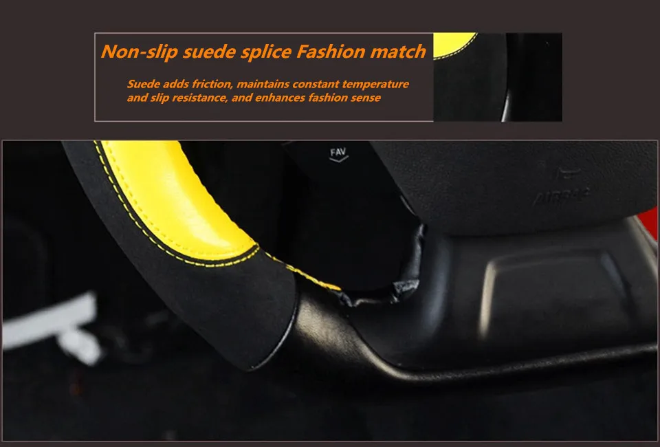 DIY Motion paragraph Genuine leather Hand-Stitched Car steering wheel cover For Chevrolet camaro- Car accessories