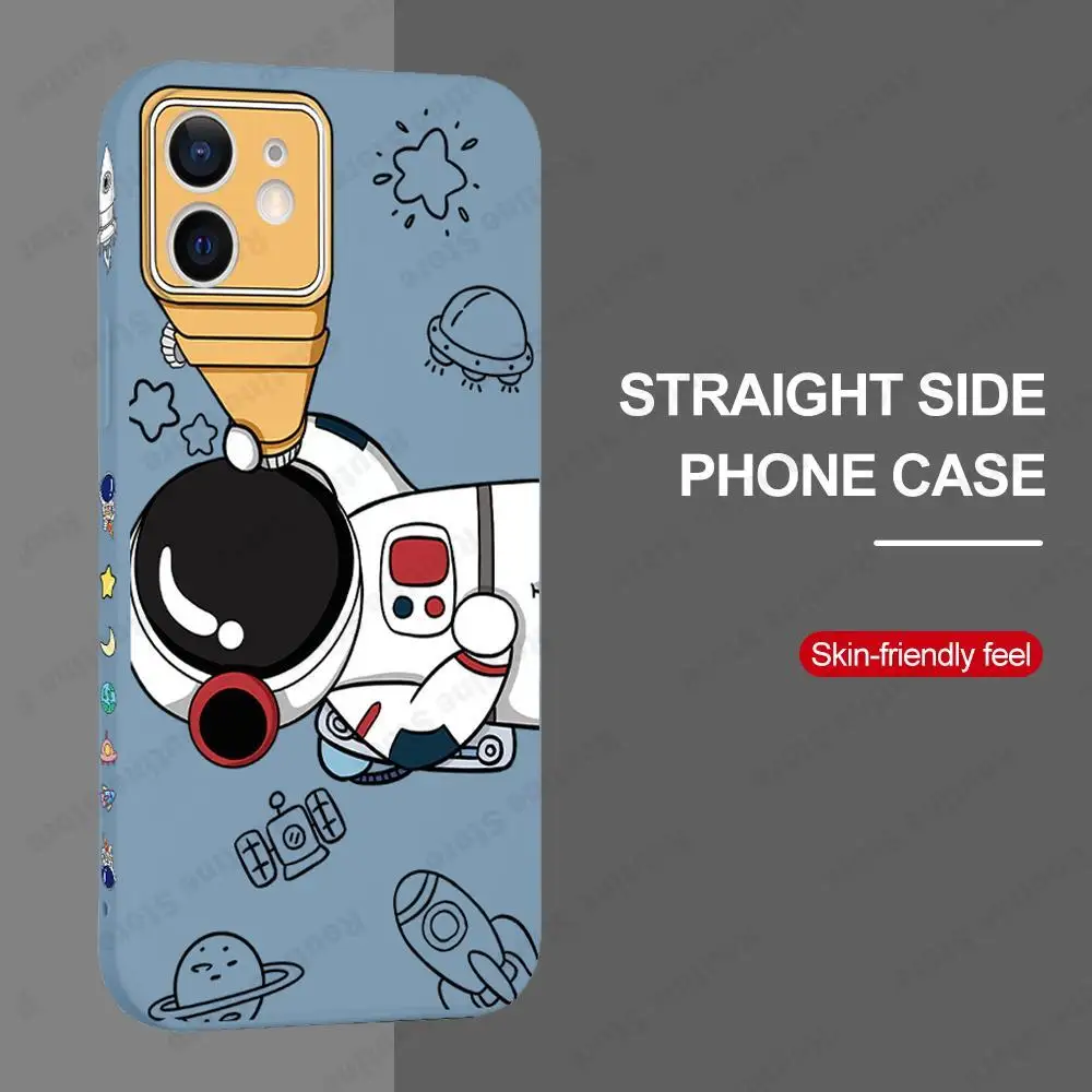 

Astronaut Case For iPhone 13 11 12 Pro Max Camera Protection Coque For iPhone 13Pro 11Pro Max 13 12 Mini Square Silicone Funda