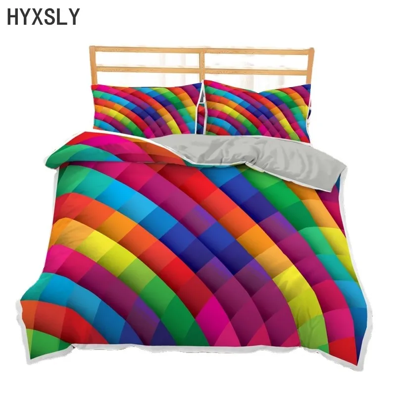 

Блок с принтом радуги, Постельное белье 3D красочные постельное белье детское постельное белье Домашний текстиль Queen король близнец полный Р...