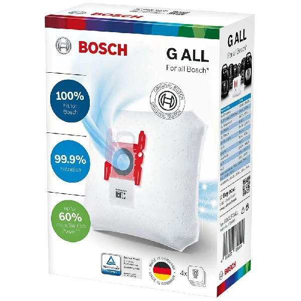 Мешки пылесборники Bosch тип ''G ALL'' 4 шт. BBZ 41 FGALL 17000940|Запчасти для пылесоса| |