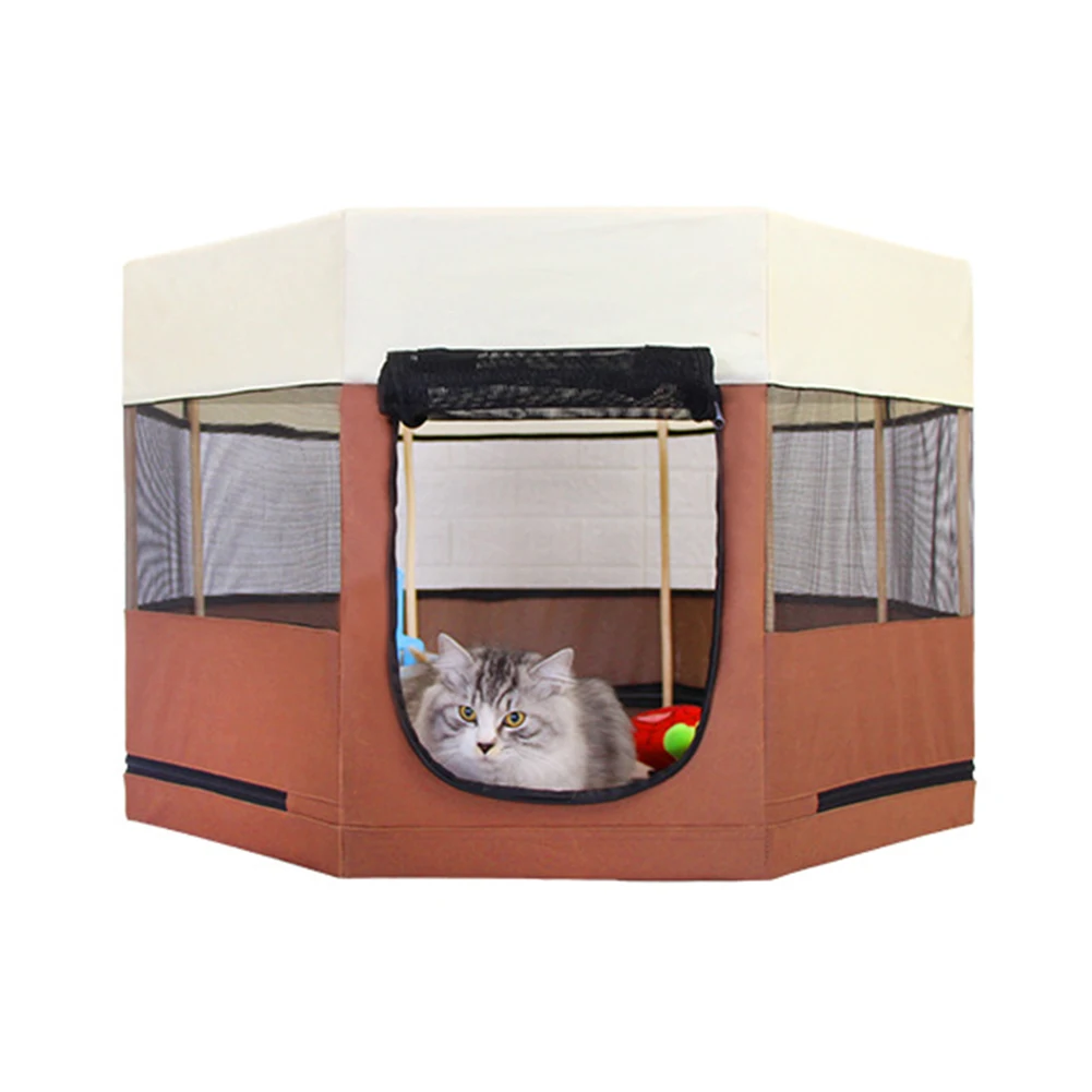 

Zippered Home Large Waterproof Cage Travel Yard Oxford Cloth Fence Outdoor Tent Pet Playpen Portable Foldable Dogs Cats