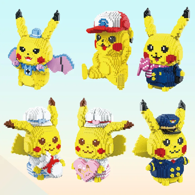 

Строительные блоки «Пикачу», микро-алмазные мелкие детали, строительные блоки, креативный подарок «сделай сам», украшение эльфа