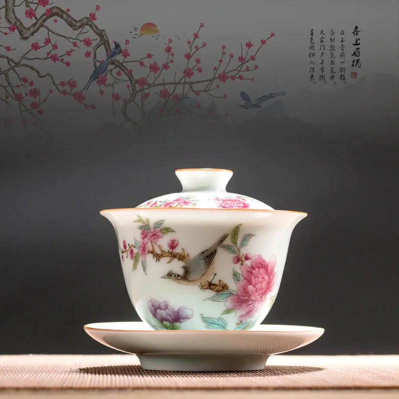 

Фарфоровые чашки ручной работы San Cai Gaiwan