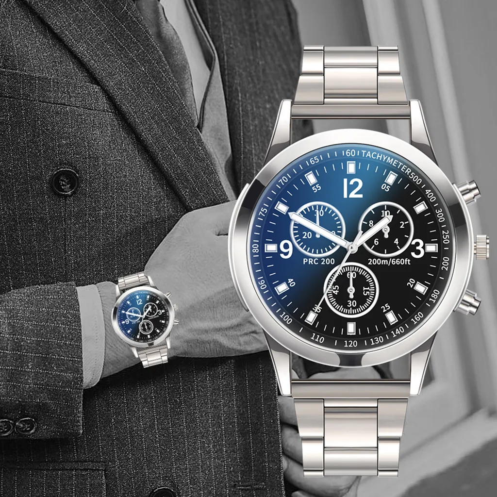

Luxury Business Quartz Wristwatch Men Watches Quartz Watch Stainless Steel Dial Casual Bracele Watch Chronograph Quartz Watch