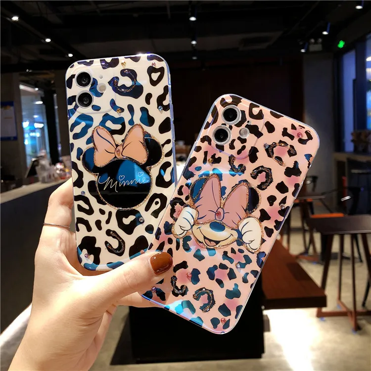 

New 2021 Disney Mickey Minnie for iPhone 7/8 plus xr xs max 11/12pro max 12mini kawayi couple cute phone case
