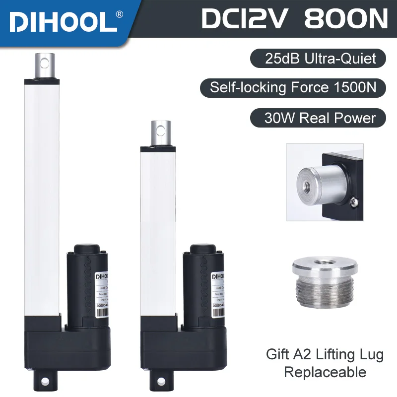 Micro Atuador Linear 12v 800n à Prova D800água Elétrica Móveis Motor Elevador 100 mm 400 mm 600 mm Ac220v 800n Robô Braço
