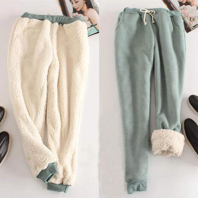 

Newly Women Winter Imitation Cashmere Harem Pants Thickened Fleece Lined Warm Casual Trousers m99