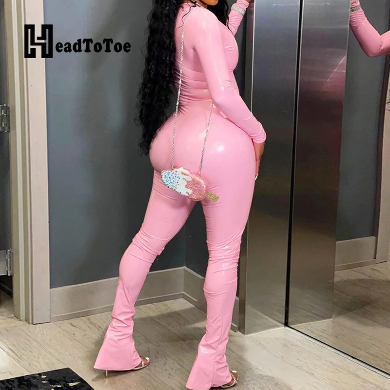 

Solid Casual Basic 2 Piece Set Women Full Sleeve Round Neck Skinny Two Piece Set Women