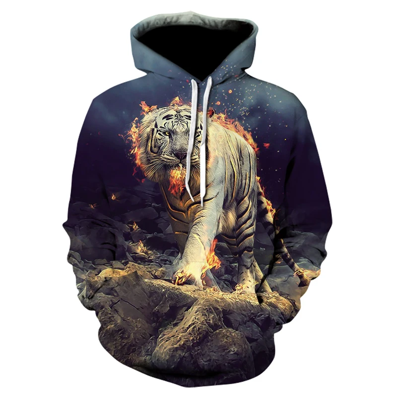 

Men's Hoodie Hip Hop Sweatshirt Funny 3D Tiger Fashion Brand Hoodie Men's Sportswear Unisex Pullover
