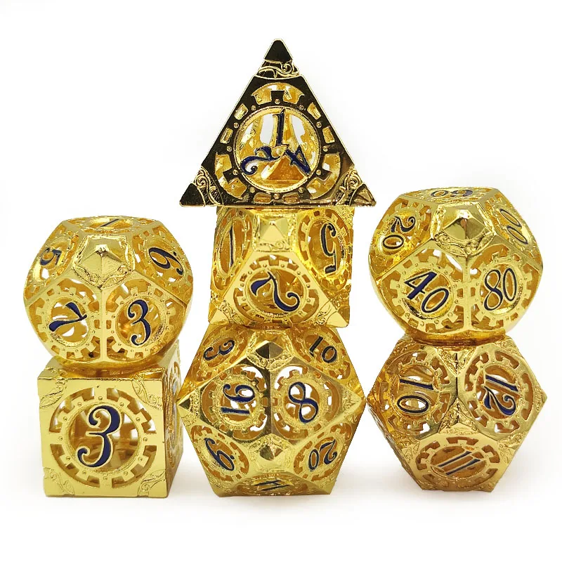 Креативное снаряжение полые металлические игральные кости DND для ролевых игр MTG