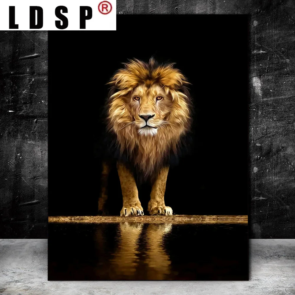

ЛДСП в африканском стиле дикого льва современного искусства Плакаты принты Животные холст настенные картины художественные абстрактные к...