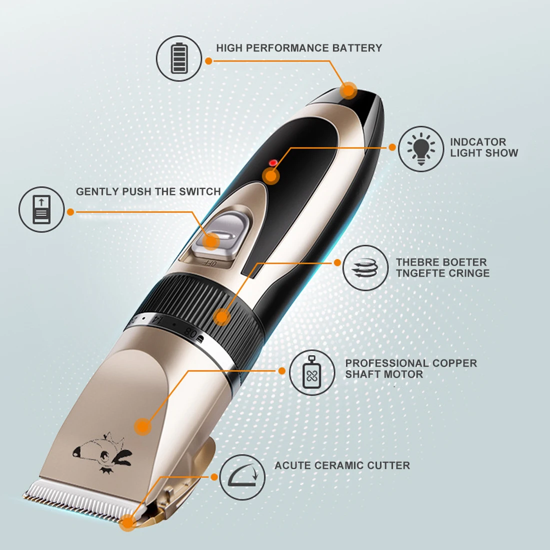 Машинка для стрижки шерсти собак и кошек профессиональный Аккумуляторный