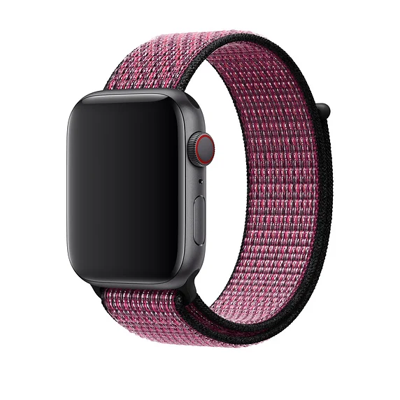 Shiny Ripe Raspberry Спортивная петля KeBitt для apple watch 38 мм 42 мм нейлоновый мягкий дышащий для iWatch 5 сменный спортивный ремешок series4 3 2 1 44 мм - Цвет ремешка: Shiny Ripe Raspberry