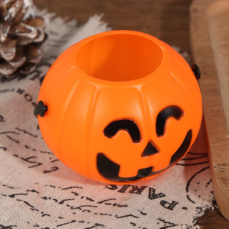 

Halloween Party Props Plastic Pumpkin Bucket Trick Treat Cosplay Plastic Decoration Pouch Holder Halloween Decoration