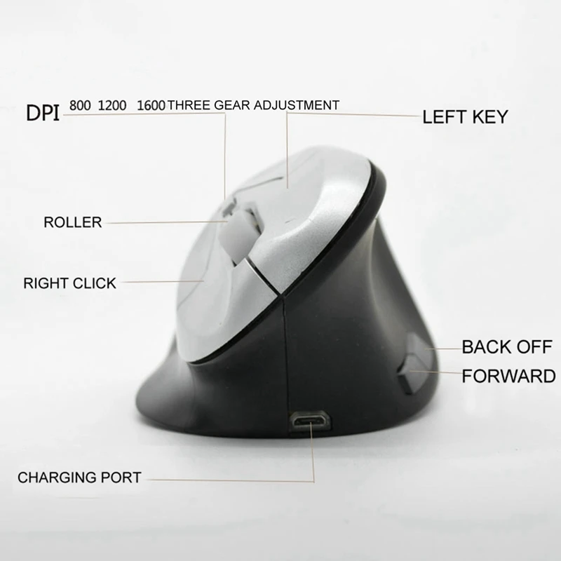 

Wireless Vertical Mouse 2.4Ghz Ergonomic Mouse Charging Upright Mouse