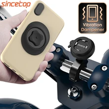 Universal Motorcycle Handlebar Phone Holder with Vibration Dampener Mountain Bike MTB Road Bicycle Motor Aluminum Mount Stand