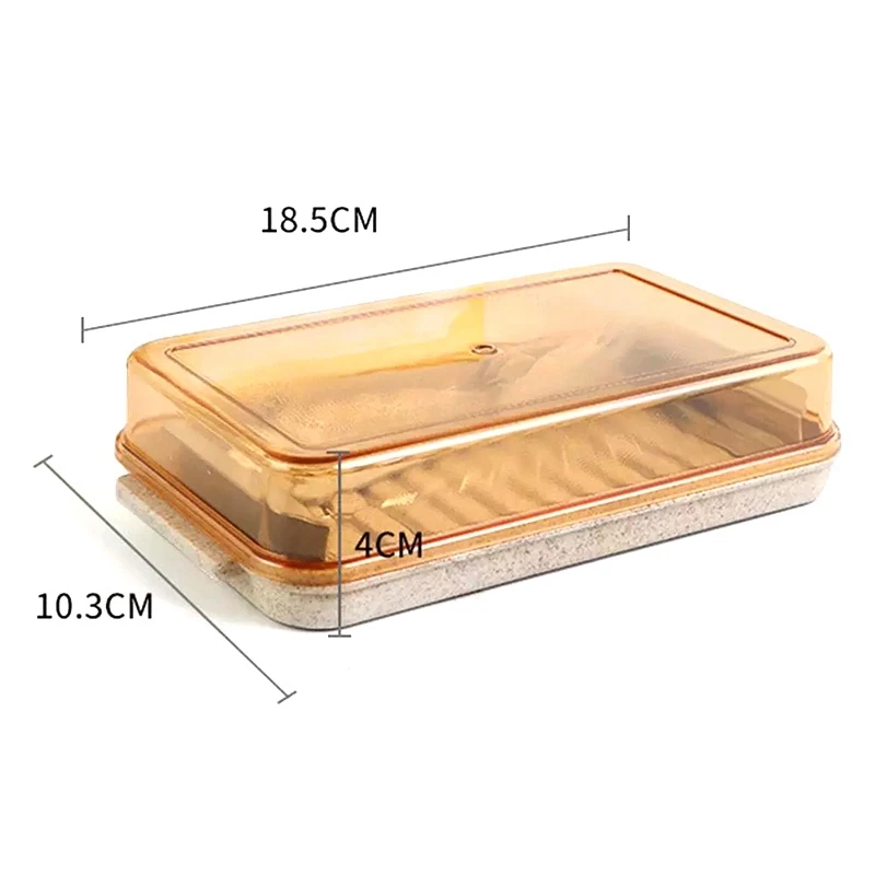Portable Keeper Dish with Lid Sealing Cutting Kitchen Storage Butter Box Rectangle Container Cheese Food Cooking Tools | Дом и сад